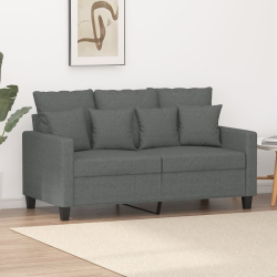 Sofa 2-osobowa, ciemnoszara, 120 cm, tapicerowana tkaniną