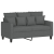 Sofa 2-osobowa, ciemnoszara, 120 cm, tapicerowana tkaniną