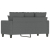 Sofa 2-osobowa, ciemnoszara, 120 cm, tapicerowana tkaniną