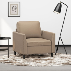 Fotel, kolor cappuccino, 60 cm, obity sztuczną skórą