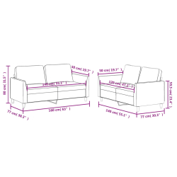 2-osobowa sofa z poduszkami, czarna, sztuczna skóra