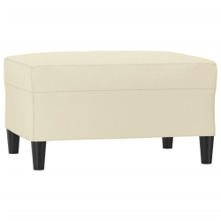 4-osobowa sofa z poduszkami, kremowa, sztuczna skóra