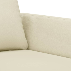 4-osobowa sofa z poduszkami, kremowa, sztuczna skóra