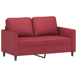 2-osobowa sofa, winna czerwień, 120 cm, sztuczna skóra