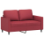 2-osobowa sofa, winna czerwień, 120 cm, sztuczna skóra