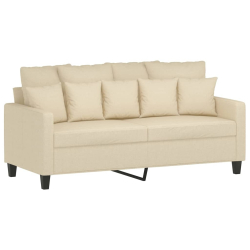 2-osobowa sofa, kremowa, 140 cm, tapicerowana tkaniną
