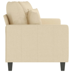 2-osobowa sofa, kremowa, 140 cm, tapicerowana tkaniną