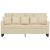 2-osobowa sofa, kremowa, 140 cm, tapicerowana tkaniną