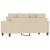 2-osobowa sofa, kremowa, 140 cm, tapicerowana tkaniną