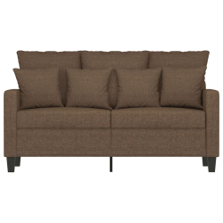 Sofa 2-osobowa, brązowa, 120 cm, tapicerowana tkaniną