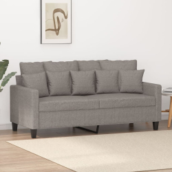 Sofa 2-osobowa, kolor taupe, 140 cm, tapicerowana tkaniną