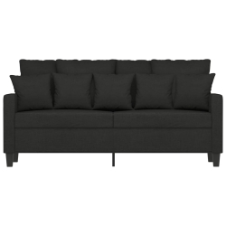 Sofa 2-osobowa, czarna, 140 cm, tapicerowana tkaniną
