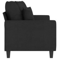 Sofa 2-osobowa, czarna, 140 cm, tapicerowana tkaniną