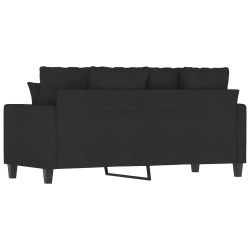 Sofa 2-osobowa, czarna, 140 cm, tapicerowana tkaniną