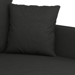Sofa 2-osobowa, czarna, 140 cm, tapicerowana tkaniną