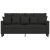 Sofa 2-osobowa, czarna, 140 cm, tapicerowana tkaniną