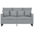 Sofa 2-osobowa, jasnoszara, 120 cm, tapicerowana tkaniną