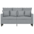 Sofa 2-osobowa, jasnoszara, 120 cm, tapicerowana tkaniną