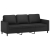 2-osobowa sofa z poduszkami, czarna, sztuczna skóra