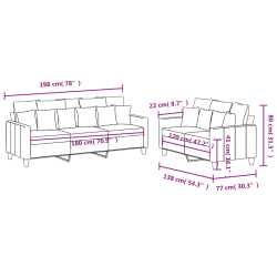 2-częściowy komplet wypoczynkowy, obity tkaniną, brązowy