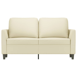 2-osobowa sofa, kremowy, 120 cm, sztuczna skóra