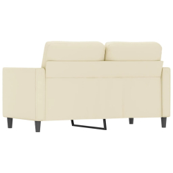 2-osobowa sofa, kremowy, 120 cm, sztuczna skóra
