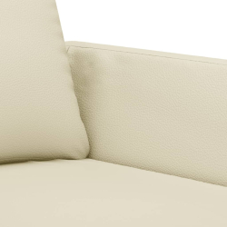 2-osobowa sofa, kremowy, 120 cm, sztuczna skóra
