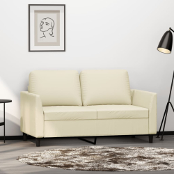 2-osobowa sofa, kremowy, 120 cm, sztuczna skóra
