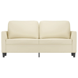 2-osobowa sofa, kremowy, 140 cm, sztuczna skóra