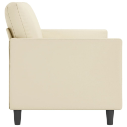 2-osobowa sofa, kremowy, 140 cm, sztuczna skóra