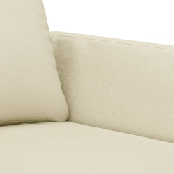 2-osobowa sofa, kremowy, 140 cm, sztuczna skóra