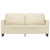 2-osobowa sofa, kremowy, 140 cm, sztuczna skóra
