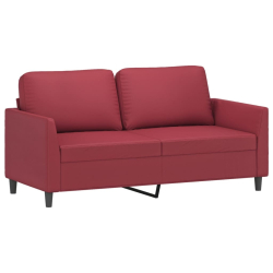 2-osobowa sofa, winna czerwień, 140 cm, sztuczna skóra