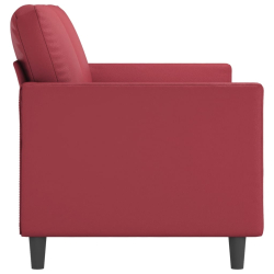 3-osobowa sofa, winna czerwień, 180 cm, sztuczna skóra