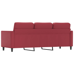 3-osobowa sofa, winna czerwień, 180 cm, sztuczna skóra