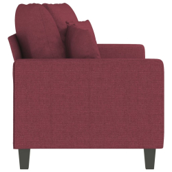 Sofa 2-osobowa, winna czerwień, 140 cm, tapicerowana tkaniną
