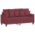 Sofa 2-osobowa, winna czerwień, 140 cm, tapicerowana tkaniną