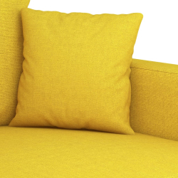 3-cz. komplet wypoczynkowy z poduszkami, jasnożółty, tkanina