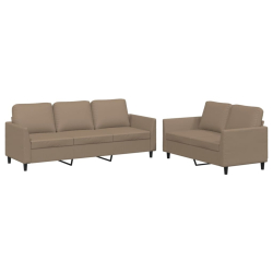 2-osobowa sofa z poduszkami, cappuccino, sztuczna skóra