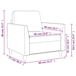 Fotel, kremowy, 60 cm, obity sztuczną skórą