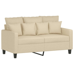 2-osobowa sofa, kremowa, 120 cm, tapicerowana tkaniną