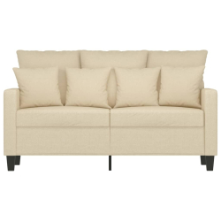 2-osobowa sofa, kremowa, 120 cm, tapicerowana tkaniną