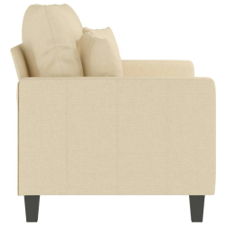 2-osobowa sofa, kremowa, 120 cm, tapicerowana tkaniną