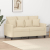 2-osobowa sofa, kremowa, 120 cm, tapicerowana tkaniną
