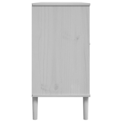 Szafka SENJA, imitacja rattanu, biała, 112x40x80 cm, sosnowa