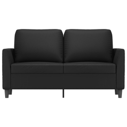 2-osobowa sofa, czarna, 120 cm, sztuczna skóra