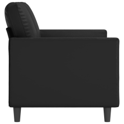 2-osobowa sofa, czarna, 120 cm, sztuczna skóra