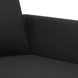 2-osobowa sofa, czarna, 120 cm, sztuczna skóra
