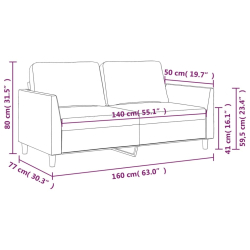 2-osobowa sofa, kolor cappuccino, 140 cm, sztuczna skóra