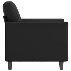 Fotel, czarny, 60 cm, obity sztuczną skórą